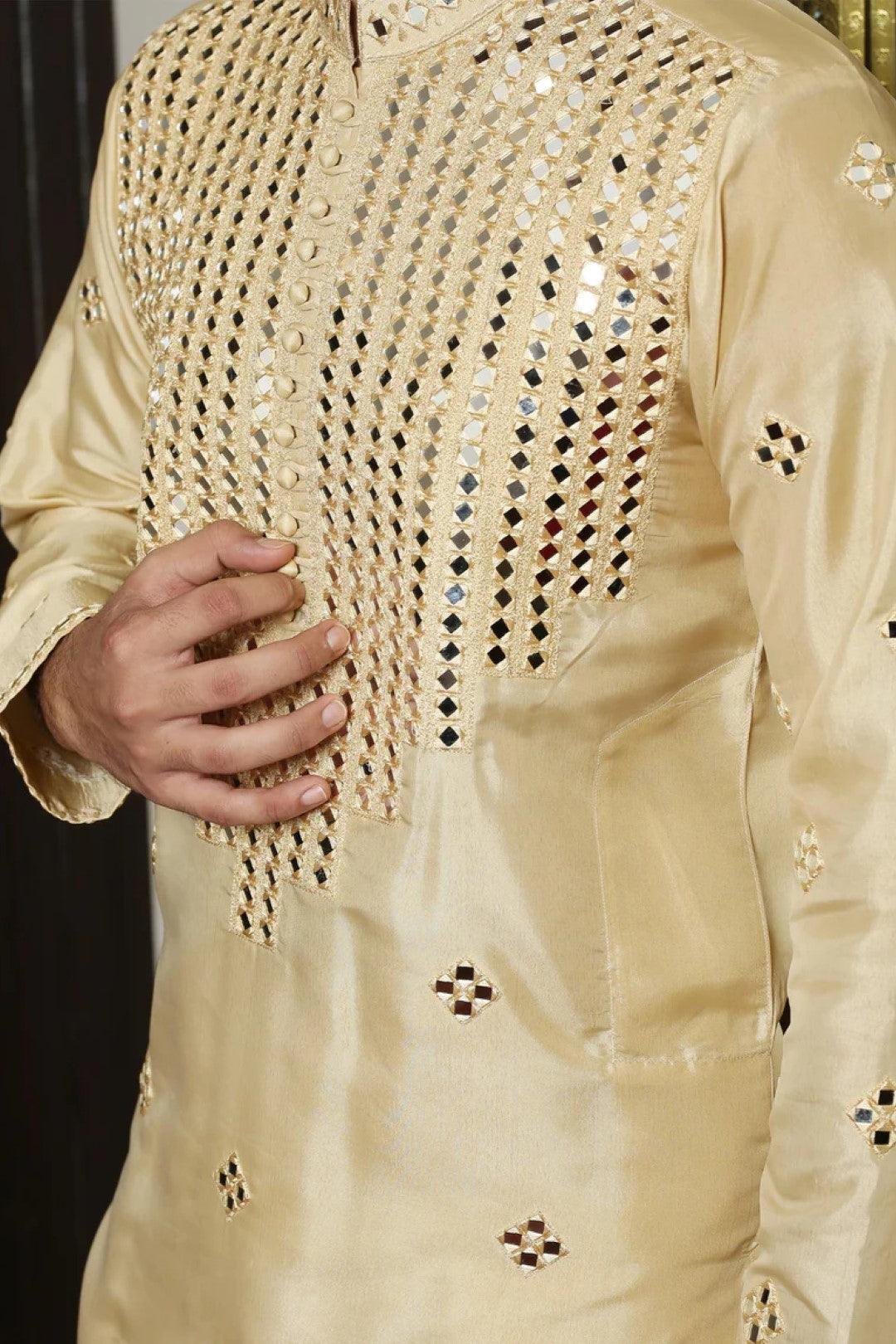 Light Gold Kurta Pajama - Walk Out