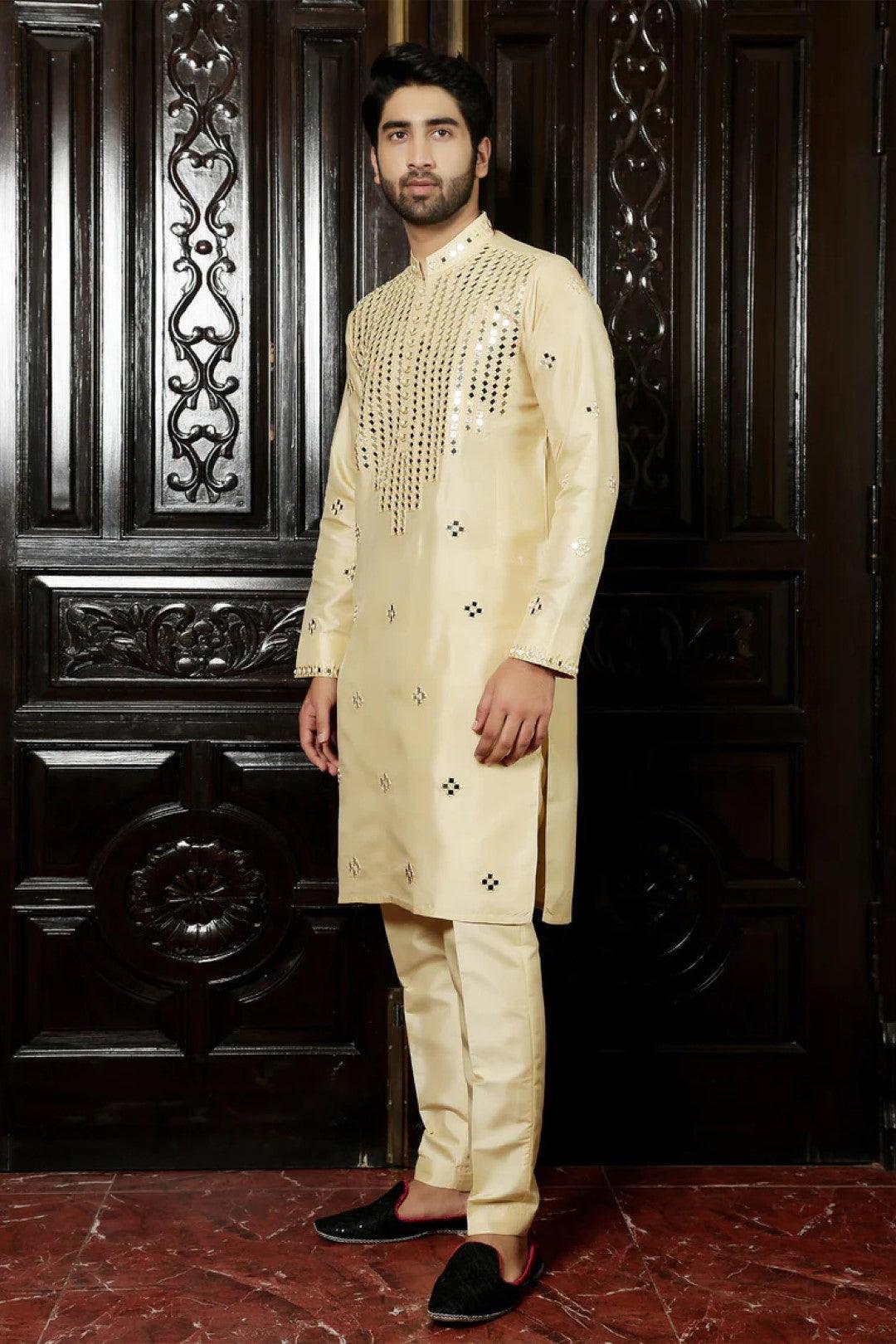 Light Gold Kurta Pajama - Walk Out