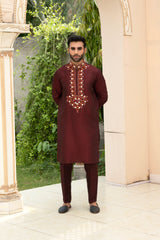 Dark Maroon Kurta Pajam