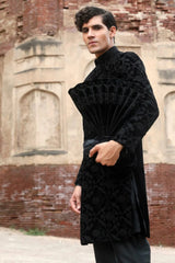 Black velvet sherwani - Walk Out